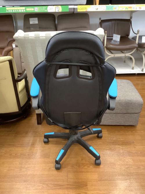 NEWBOY ゲーミングチェア ブラック×ブルー 296 フットレスト・キャスター付