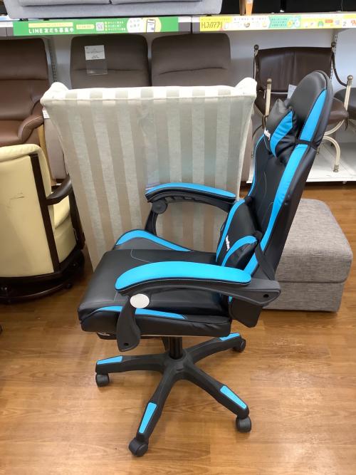NEWBOY ゲーミングチェア ブラック×ブルー 296 フットレスト・キャスター付