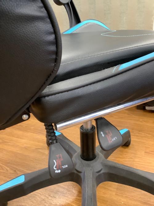 NEWBOY ゲーミングチェア ブラック×ブルー 296 フットレスト・キャスター付