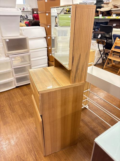 ニトリ 1面ドレッサー ナチュラル 79 イス1脚付 引き出し3杯 Nノワル