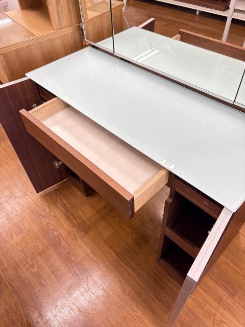 松永家具 (マツナガカグ) 3面ドレッサー ブラウン 引出付