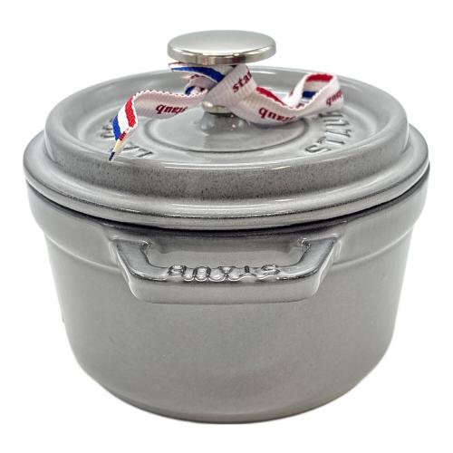 【未使用】STAUB 両手鍋 14㎝ オーバル ココット グレー　|1852| 未使用】STAUB 両手鍋 14㎝ オーバル ココット グレー |1852| 未