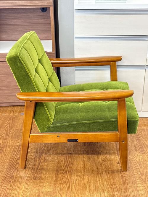 カリモク60 (カリモクロクマル) 1人掛けソファー 35 モケットグリーン Kチェア