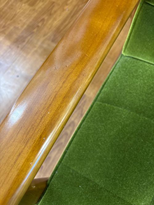 カリモク60 (カリモクロクマル) 1人掛けソファー 35 モケットグリーン Kチェア