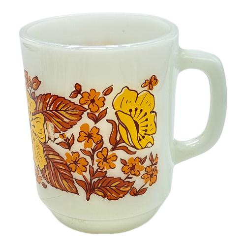 Fire King (ファイヤーキング) マグカップ フラワー柄