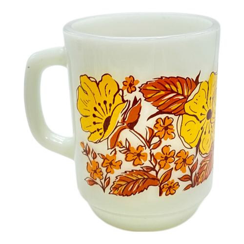 Fire King (ファイヤーキング) マグカップ フラワー柄