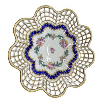 Dressden 陶器バスケット ドレスデン