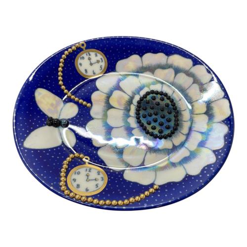 ARABIA (アラビア) 脚付プレート Birger Kaipiainen コバルトブルー §