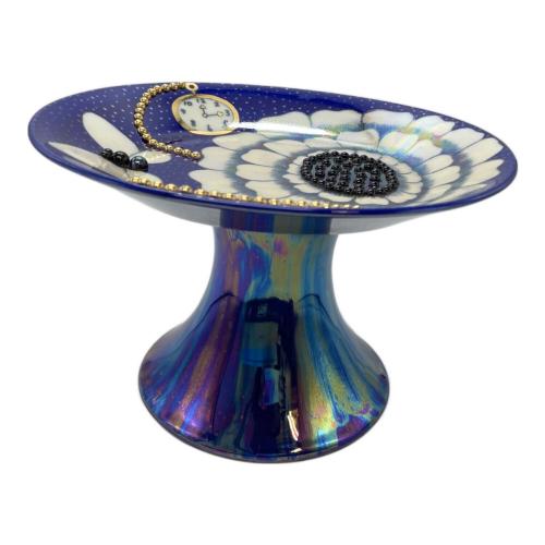 ARABIA (アラビア) 脚付プレート Birger Kaipiainen コバルトブルー §