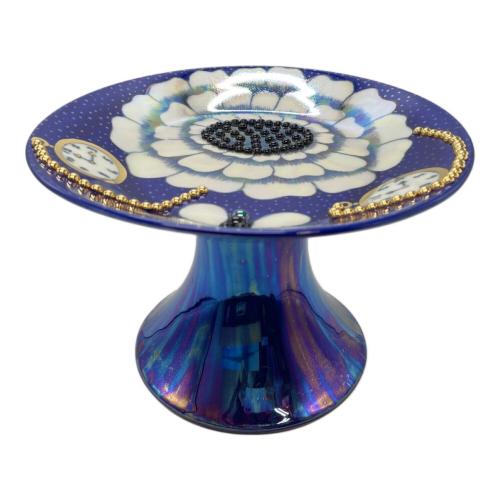 ARABIA (アラビア) 脚付プレート Birger Kaipiainen コバルトブルー §