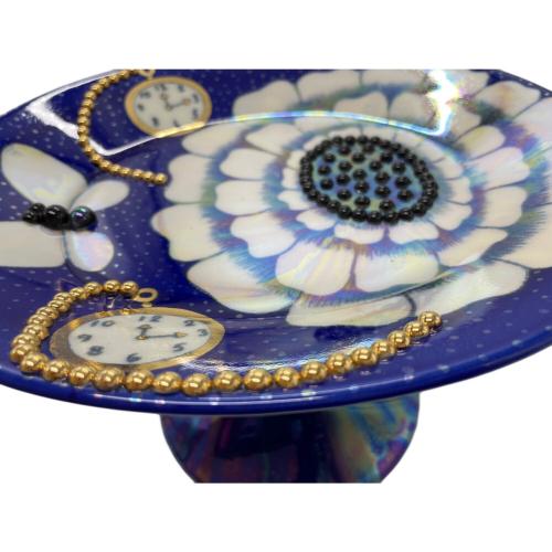 ARABIA (アラビア) 脚付プレート Birger Kaipiainen コバルトブルー §