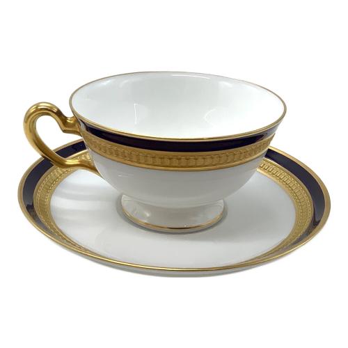 大倉陶園 (オオクラトウエン) カップ&ソーサー ロイヤルブルークラウン (瑠璃エンボス)