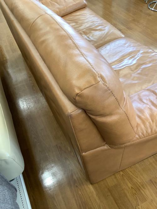 ニトリ 3人掛けソファー ひじ掛けヘタリ有 ブラウン