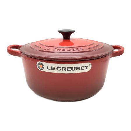 Le Creuset ココット　鋳鉄 両手鍋 レッド LE CREUSET (ルクルーゼ) 両手鍋 22cm レッド ココット・ロンド