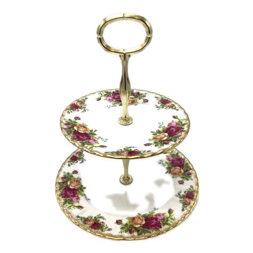 ROYAL ALBERT (ロイヤルアルバート) ケーキスタンド 2段 ヨゴレ有 オールドカントリーローズ