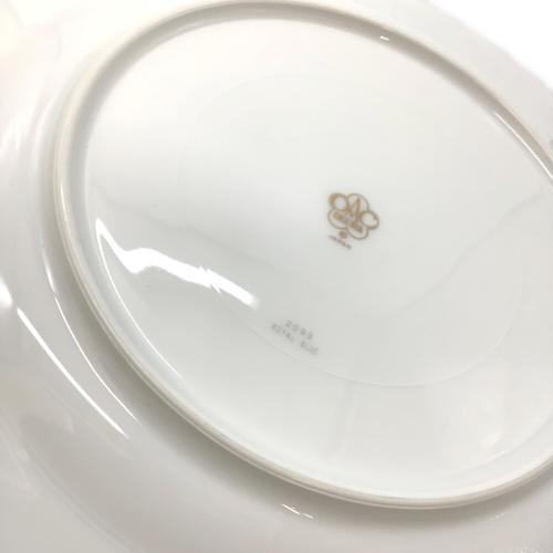 大倉陶園 (オオクラトウエン) ミート皿 26cm ロイヤルブルークラウン (瑠璃エンボス)