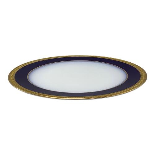 大倉陶園 (オオクラトウエン) ミート皿 26cm ロイヤルブルークラウン (瑠璃エンボス)