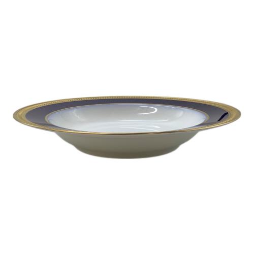 大倉陶園 (オオクラトウエン) スープ皿 22.5cm ロイヤルブルークラウン (瑠璃エンボス)
