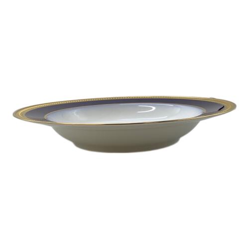 大倉陶園 (オオクラトウエン) スープ皿 22.5cm ロイヤルブルークラウン (瑠璃エンボス)