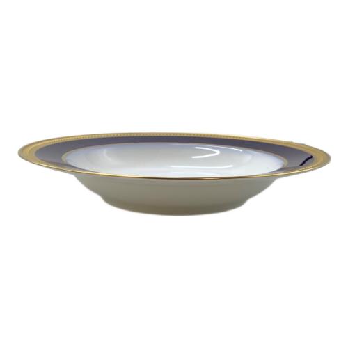 大倉陶園 (オオクラトウエン) スープ皿 22.5cm ロイヤルブルークラウン (瑠璃エンボス)