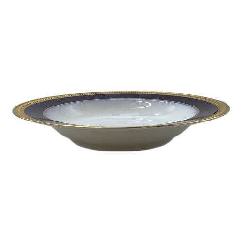 大倉陶園 (オオクラトウエン) スープ皿 22.5cm ロイヤルブルークラウン (瑠璃エンボス)