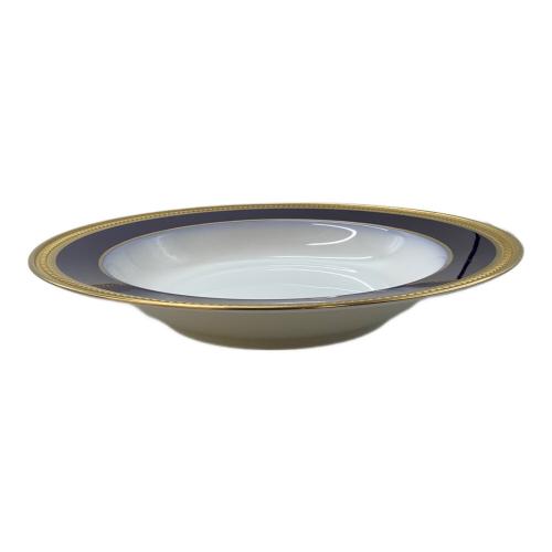 大倉陶園 (オオクラトウエン) スープ皿 22.5cm ロイヤルブルークラウン (瑠璃エンボス)