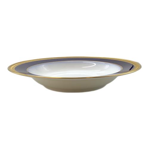 大倉陶園 (オオクラトウエン) スープ皿 22.5cm ロイヤルブルークラウン (瑠璃エンボス)
