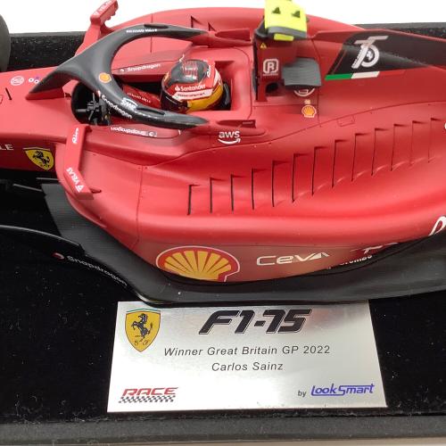 ルックスマート フェラーリ F1-75 モデルカー LS18F1043 1/18 F1 イギリスGP ウィナー #55 C.サインツ.Jr.