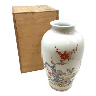 花瓶 錦梅鳥花 ヨゴレ有