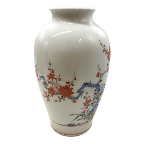 花瓶 錦梅鳥花 ヨゴレ有