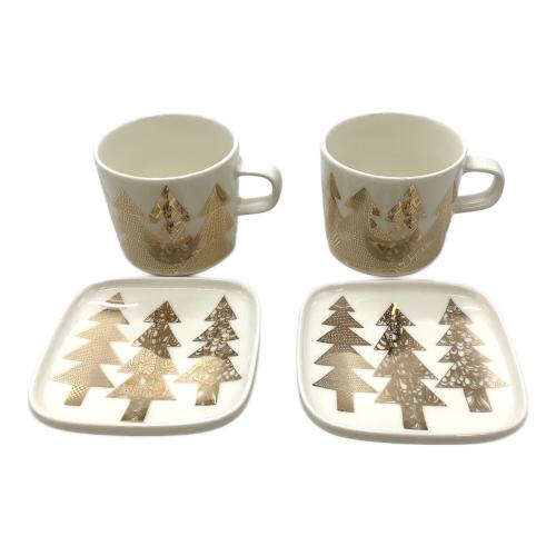 marimekko (マリメッコ) マグカップ＆プレートセット ホワイト×ゴールド KUUSIKOSSA MUG&PLATE SET
