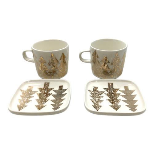 marimekko (マリメッコ) マグカップ＆プレートセット ホワイト×ゴールド KUUSIKOSSA MUG&PLATE SET