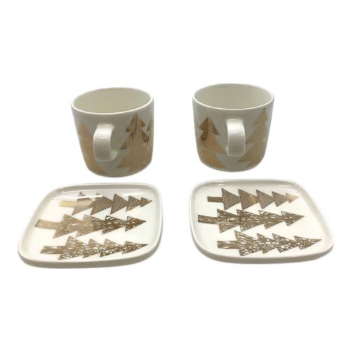 marimekko (マリメッコ) マグカップ＆プレートセット ホワイト×ゴールド KUUSIKOSSA MUG&PLATE SET