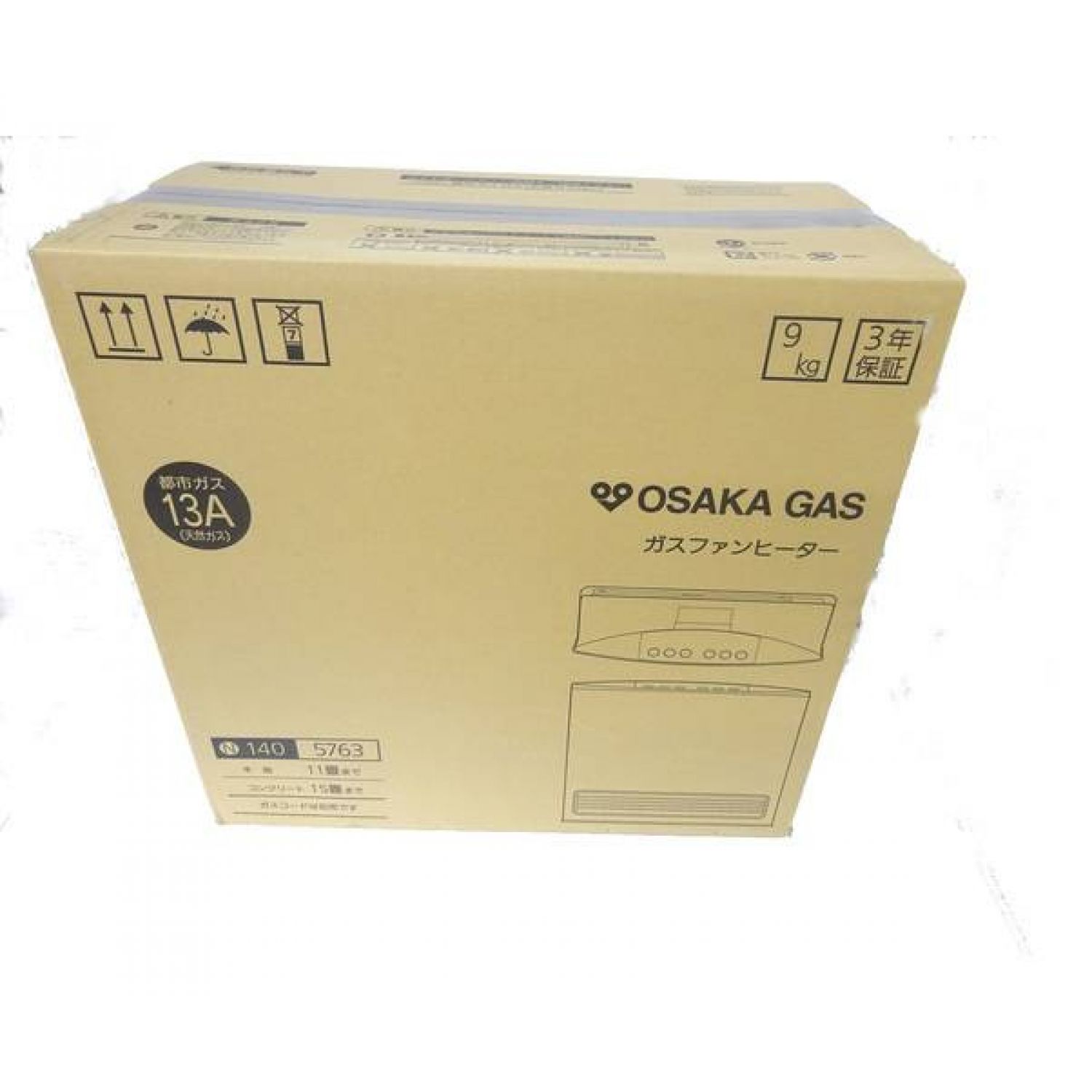 OOSAKA GAS 都市ガスファンヒーター 未使用品 140-5763 11-15畳用 程度