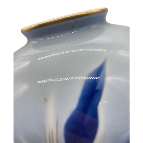 深川製磁 (フカガワセイジ) 花瓶 万年青 ブルー