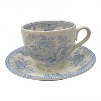 BURLEIGH (バーレイ) カップ&ソーサー 底ヨゴレ有 花柄 ホワイト×ブルー ブルーアジアティックフェザンツ