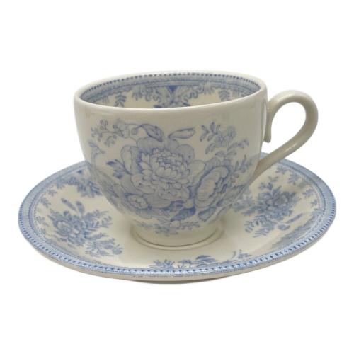 BURLEIGH (バーレイ) カップ&ソーサー 底ヨゴレ有 花柄 ホワイト×ブルー ブルーアジアティックフェザンツ