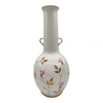 香蘭社 (コウランシャ) 花瓶 ホワイト 花柄 金彩 薔薇