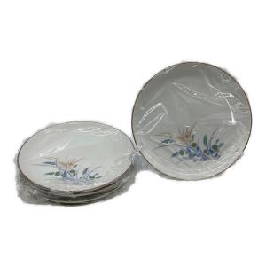 Noritake (ノリタケ) ケーキプレート ホワイト×グリーン ▲ 4Pセット