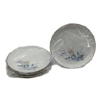 Noritake (ノリタケ) ケーキプレート ホワイト×グリーン ▲ 4Pセット