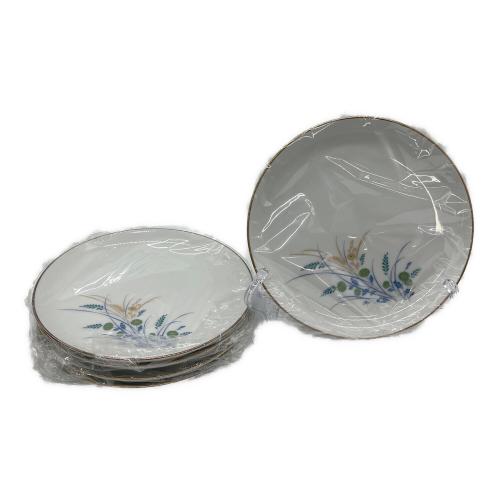 Noritake (ノリタケ) ケーキプレート ホワイト×グリーン ▲ 4Pセット