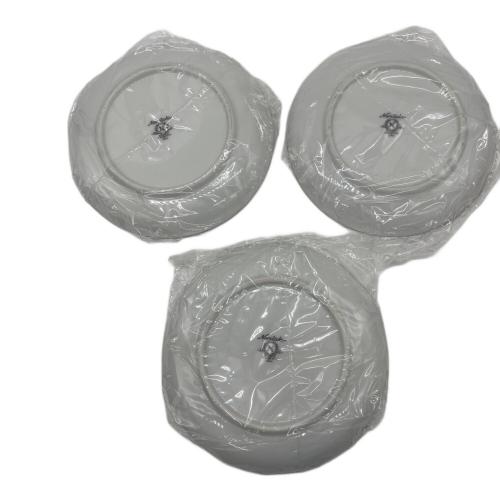 Noritake (ノリタケ) ケーキプレート ホワイト×グリーン ▲ 4Pセット