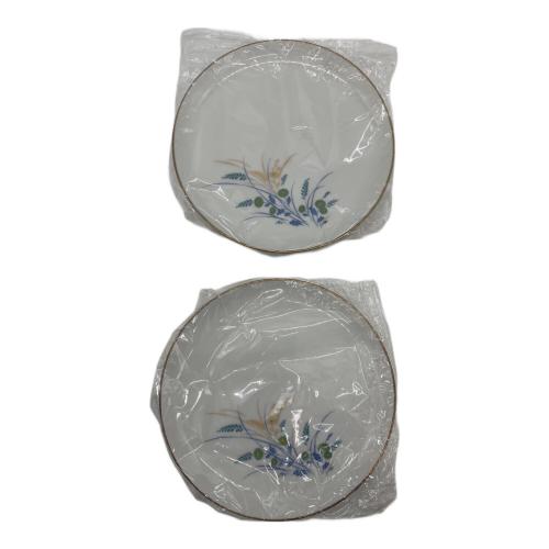 Noritake (ノリタケ) ケーキプレート ホワイト×グリーン ▲ 4Pセット