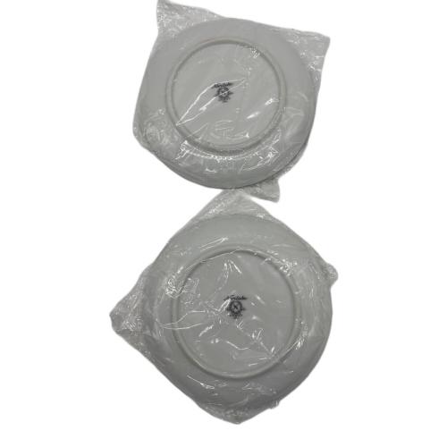 Noritake (ノリタケ) ケーキプレート ホワイト×グリーン ▲ 4Pセット