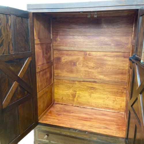 松本民芸家具 (マツモトミンゲイカグ) 洋タンス ブラウン 35 2枚扉 引き出し2段