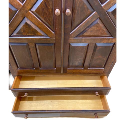 松本民芸家具 (マツモトミンゲイカグ) 洋タンス ブラウン 35 2枚扉 引き出し2段