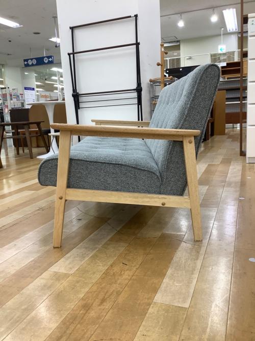 2人掛けソファー ナチュラル×グレー 12 ファブリック