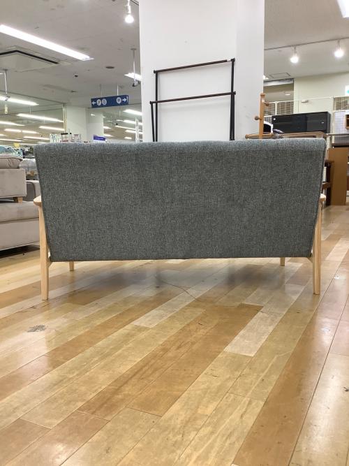 2人掛けソファー ナチュラル×グレー 12 ファブリック