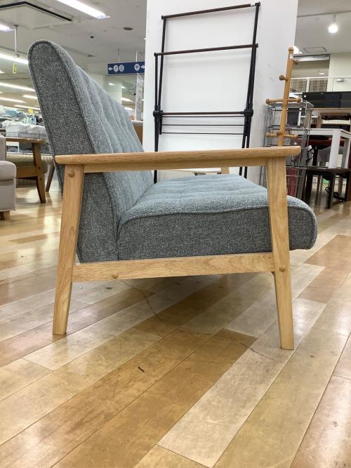 2人掛けソファー ナチュラル×グレー 12 ファブリック