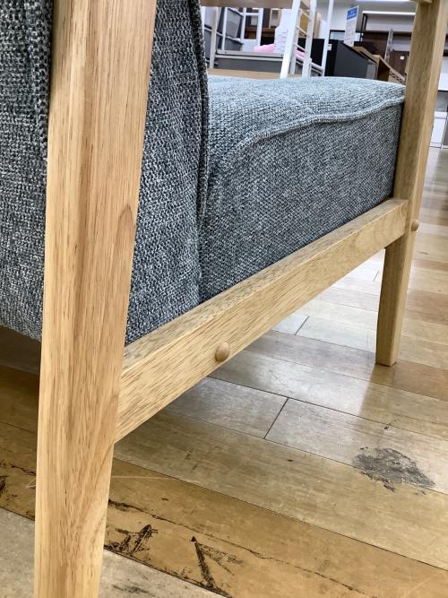 2人掛けソファー ナチュラル×グレー 12 ファブリック